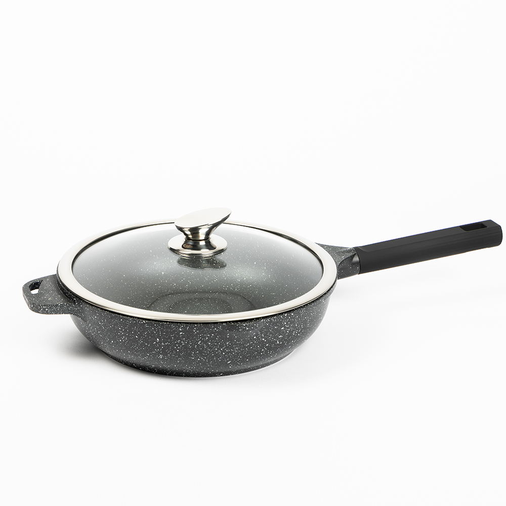 22cm 28cm Cumhdach Marmair Bhabhta Neamhmhaide Casserole Friochadh Pan Saute