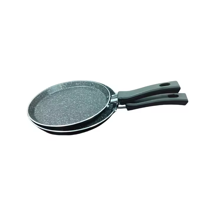 Sraith Dúlra 28cm Cumhdach Marmair Neamhmhaide Teilgthe Pizza Alúmanam Pan Crepe Pan Pancóg le Láimh Bakelite Fan Cool