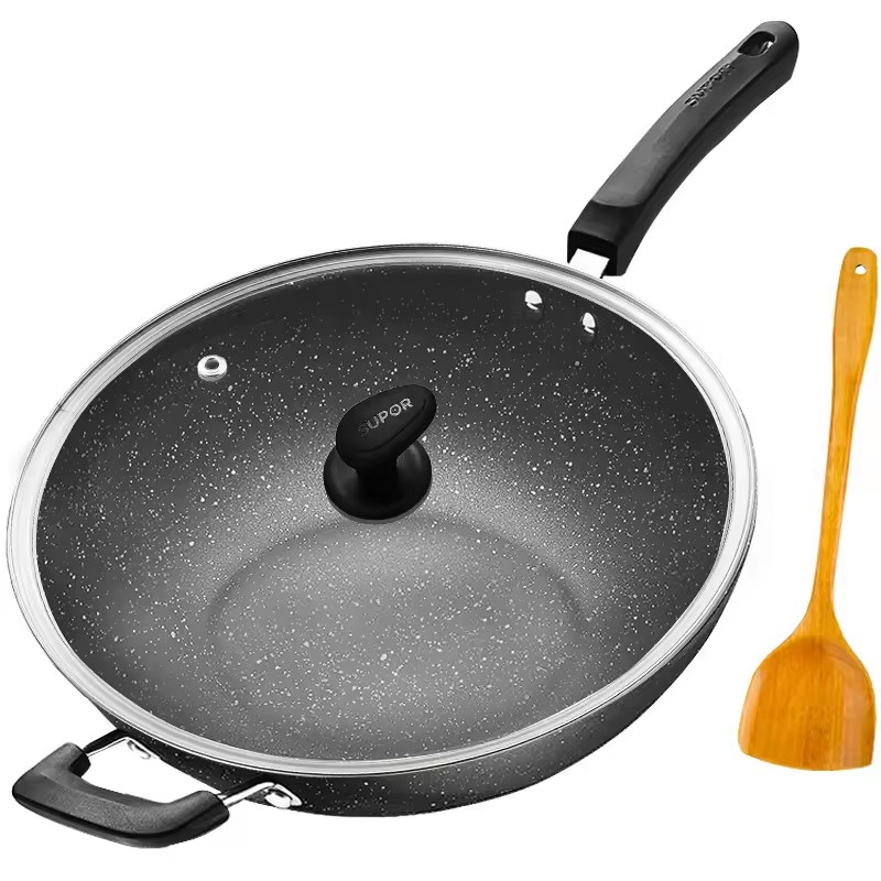 Wok neamh-bata le wok tí 32cm cócaireán ionduchtaithe gáis