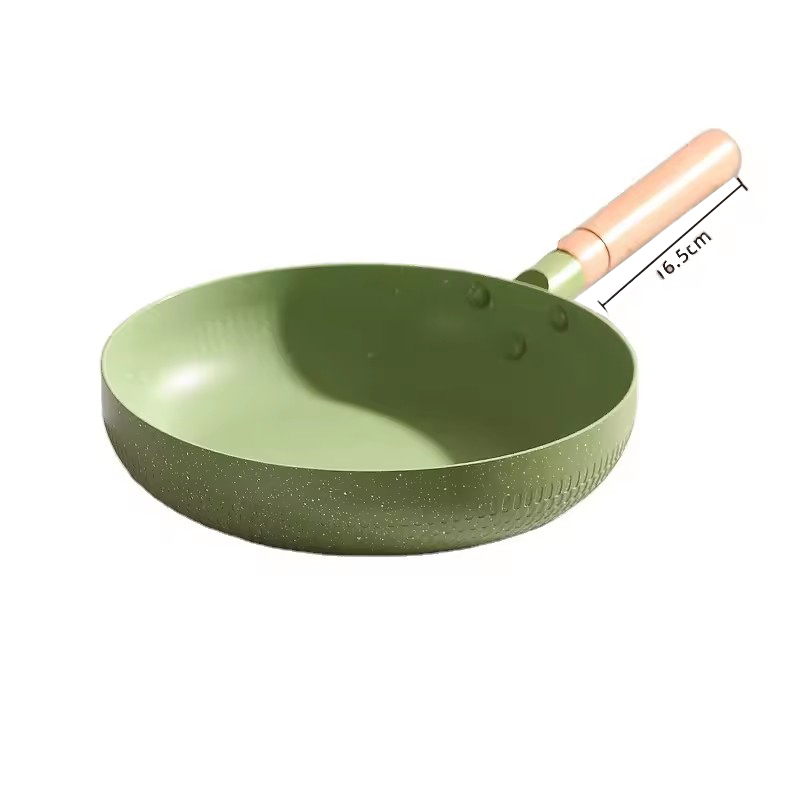 Éicea-chairdiúil 24cm 26cm 28cm 30cm lógó saincheaptha pancóg fry alúmanaim neamh-bata